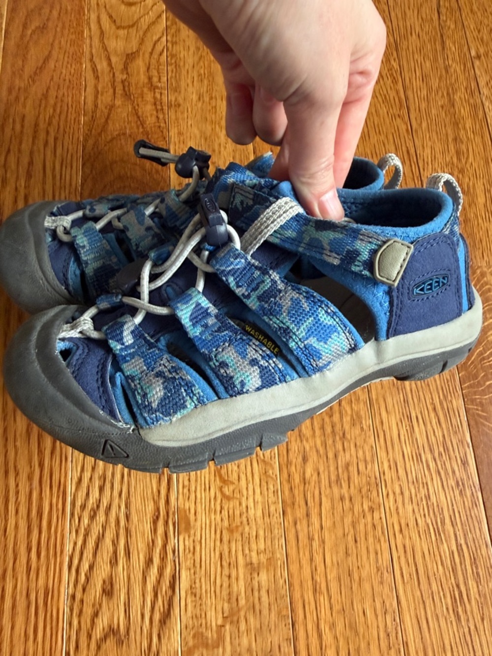 KEEN Blue Patterned Kids Hiking Sandals